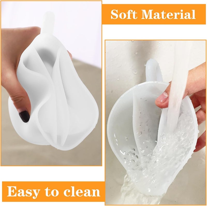 Kunyeah Split Cup with Handle 17OZ/500ML Silicone Cup for Paint Pouring Fluid Art Split Cup Acrylic Paint Pour Cup DIY Making Crafts Supplies Epoxy Resin Art Drawing Accessories (3 Chambers) - Image 2